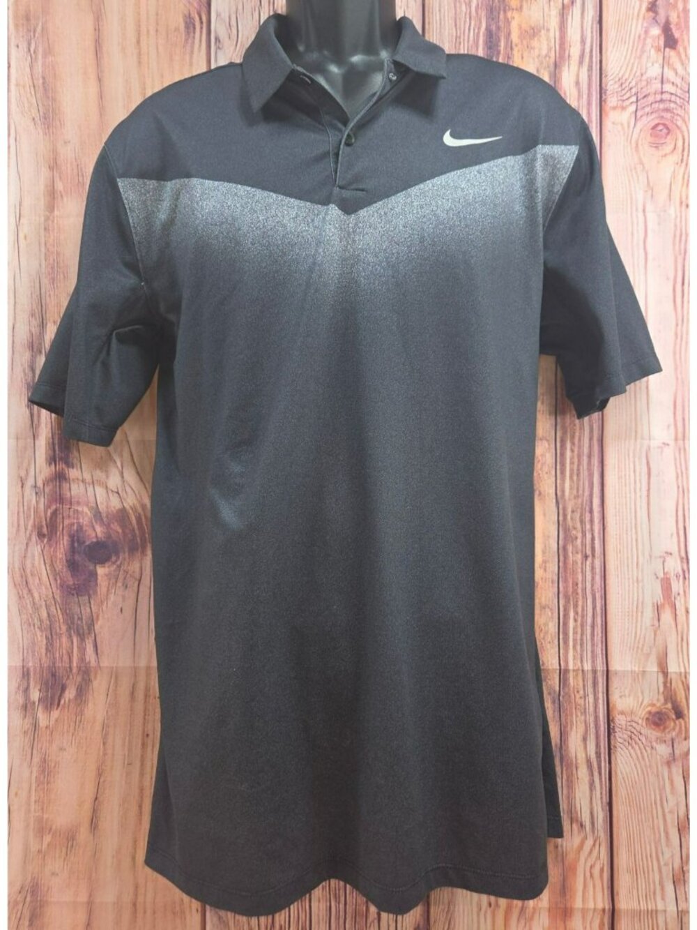 Nike Golf Black Dri-Fit Lightweight Moisture-Wicking Polo Large